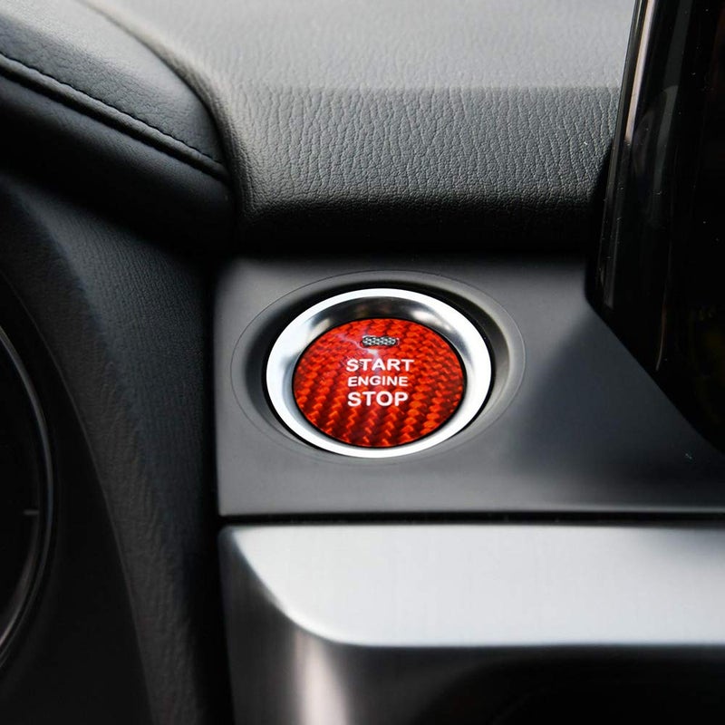 AIRSPEED Carbon Fiber Car Engine Start Button Cover Sticker Interior Trim for Mazda 3, 6, CX-3, CX-5, MX-5 Accessories (Red) - Image 5